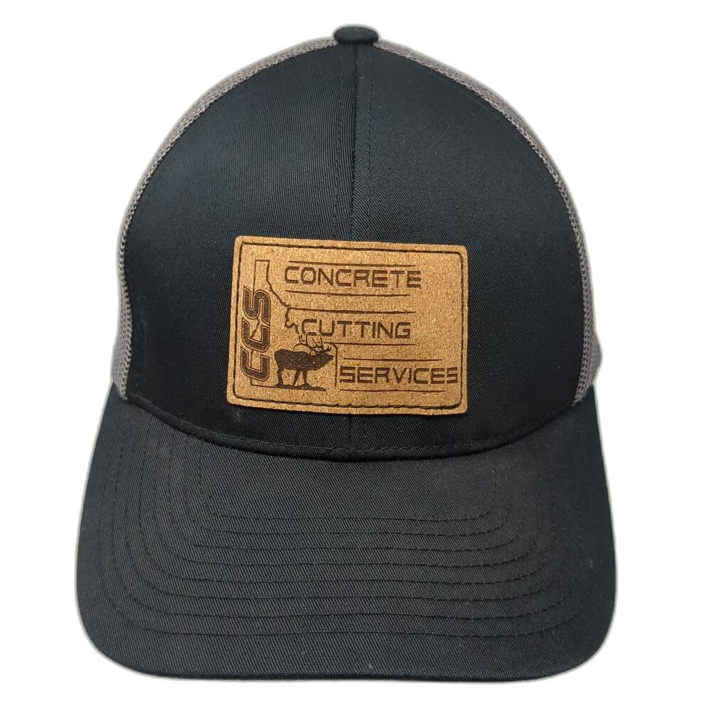 Pacific Headwear Trucker Hat Black Gray One Size Snapback Mesh Concrete Cutting